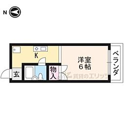アイビープレイス嵐山 3階1Kの間取り