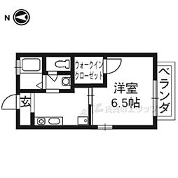 ジョイハウスＢ棟 2階1Kの間取り