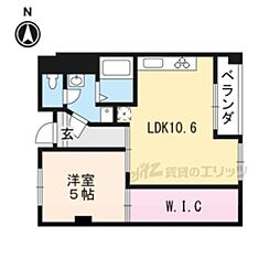 阪急京都本線 西院駅 徒歩3分の賃貸マンション 5階1LDKの間取り