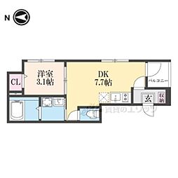 EMBELLIR COCO 1DKの間取図画像