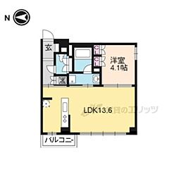 ＣＯＺＹ平野 2階1LDKの間取り