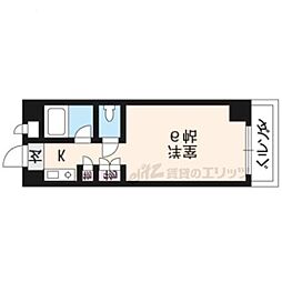 ノアーズアーク京都朱雀 4階1Kの間取り