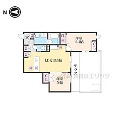仮称　嵯峨広沢南下馬野町ヘーベルメゾン 1階2LDKの間取り
