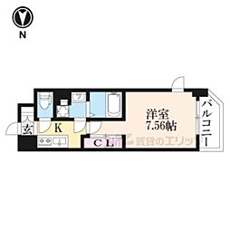 THE GARNET SUITE RESIDENCE西七条 5階1Kの間取り