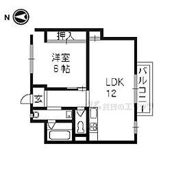 レジデンス四条 5階1LDKの間取り