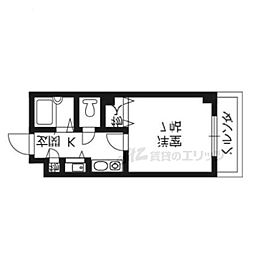 グランデ御池 3階1Kの間取り