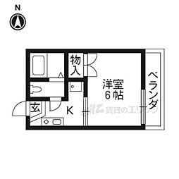瀬戸畑ハイツ 1Kの間取図画像