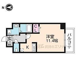 スワンズ京都大将軍 ワンルームの間取図画像