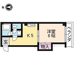 ミレイ西ノ京 1Kの間取図画像
