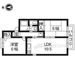 セジュマリール桂A 2LDKの間取図画像