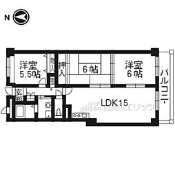 パレスコート・二条 3LDKの間取図画像