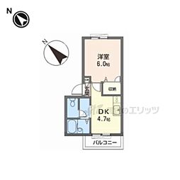 レジデンス・シバタ 1DKの間取図画像