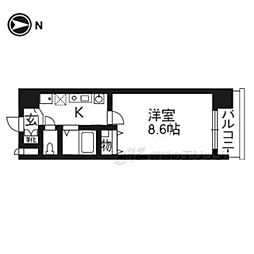 KDXレジデンス西大路 1Kの間取図画像
