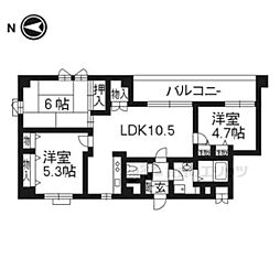 サンクスシティーフクイ 3LDKの間取図画像