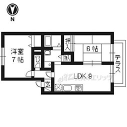 ジュネスハイカムール 2DKの間取図画像