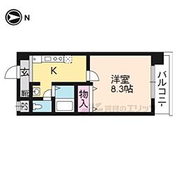 ハウスセゾン四条通 1Kの間取図画像