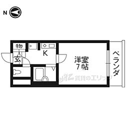 ピラーズ御所西 1Kの間取図画像