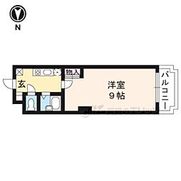 ヴィラ西院 1Kの間取図画像