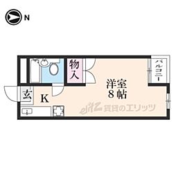 メゾンみやのまえ 1Kの間取図画像