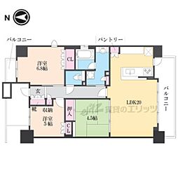 ヴェリテ洛西口ブライト 3LDKの間取図画像