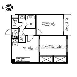 セントアミュー 2DKの間取図画像