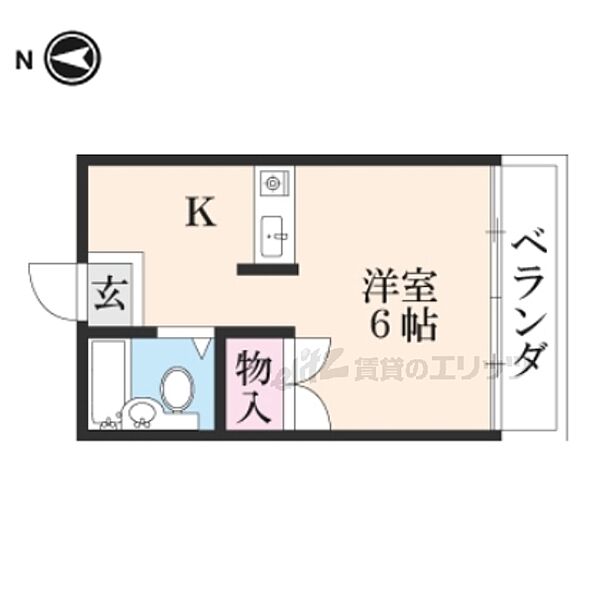 京都府向日市寺戸町瓜生(賃貸マンション1K・1階・17.00㎡)の写真 その2