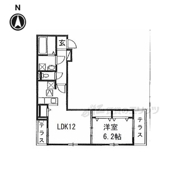 ｈｅａｌ　ｃｏｒｔ Ｋ.Ｎ. 102｜京都府京都市南区吉祥院西浦町(賃貸アパート1LDK・1階・45.80㎡)の写真 その2