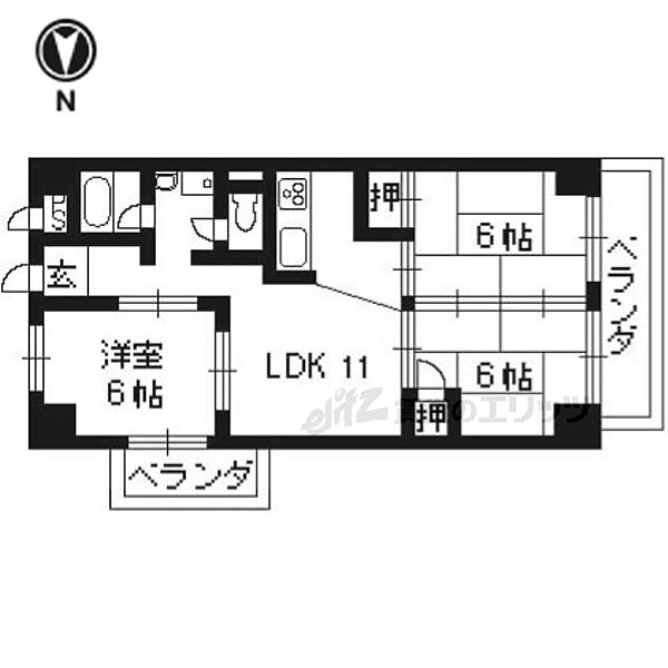 サンフローラ桂 1E｜京都府京都市西京区桂南滝川町(賃貸マンション3LDK・1階・62.00㎡)の写真 その2