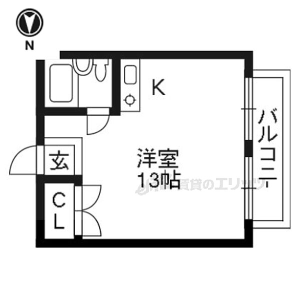 京都府京都市下京区不明門通七条上る粉川町(賃貸マンション1K・4階・25.00㎡)の写真 その2