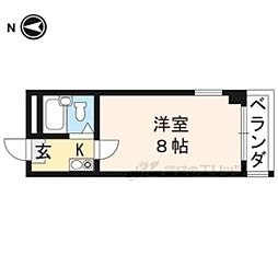 グランデール・サン 3階1Kの間取り