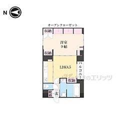 近鉄京都線 近鉄丹波橋駅 徒歩2分の賃貸マンション 4階1LDKの間取り