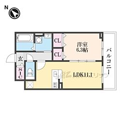 和幸館 3階1LDKの間取り