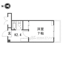 りりぱっと植村 3階1Kの間取り