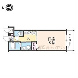 CREST TAPP京都丹波口II 3階1Kの間取り