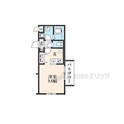 JR山陰本線 丹波口駅 徒歩8分の賃貸マンション 3階ワンルームの間取り