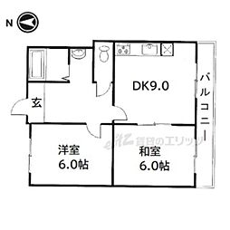 京阪本線 龍谷大前深草駅 徒歩8分の賃貸マンション 5階2LDKの間取り