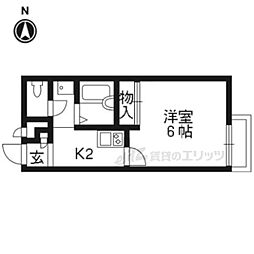 京阪宇治線 観月橋駅 徒歩11分の賃貸アパート 1階1Kの間取り