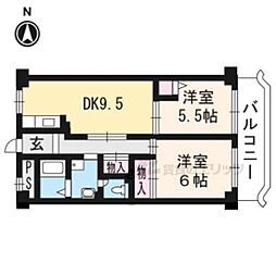 第二洛西ハイツ 2LDKの間取図画像