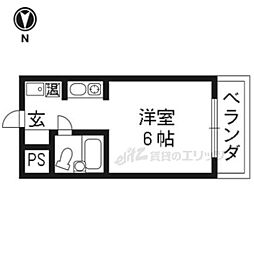 京都市営烏丸線 五条駅 徒歩9分の賃貸マンション 9階1Kの間取り