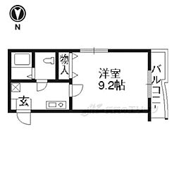 JR奈良線 稲荷駅 徒歩2分の賃貸マンション 4階1Kの間取り