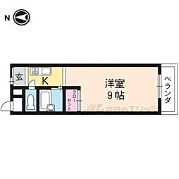 エステート稲荷 2階1Kの間取り