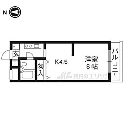 京阪本線 伏見桃山駅 徒歩13分の賃貸マンション 3階1Kの間取り