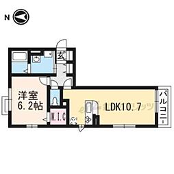 エスポワールブリイエII 1階1LDKの間取り