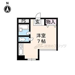 フラット717 3階ワンルームの間取り