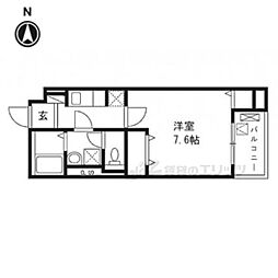 プロムナード桂川 4階1Kの間取り