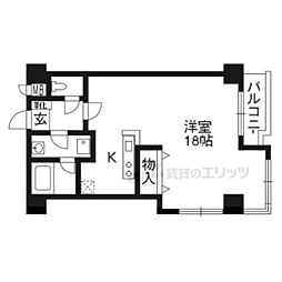 ライオンズマンション京都河原町 5階1LDKの間取り