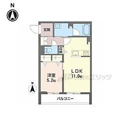 京阪本線 七条駅 徒歩3分の賃貸マンション 2階1LDKの間取り