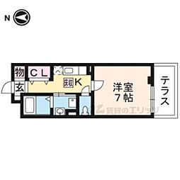 京阪本線 龍谷大前深草駅 徒歩11分の賃貸アパート 1階1Kの間取り