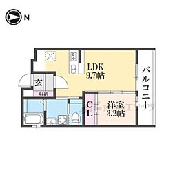 アドバンス京都リエートII 501 4階1LDKの間取り