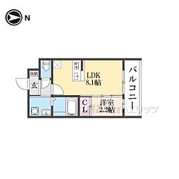 近鉄京都線 東寺駅 徒歩6分の賃貸マンション 4階1LDKの間取り